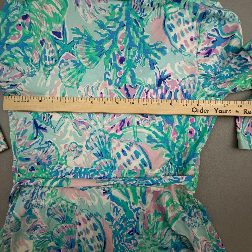 Lilly Pulitzer Karlie Wrap Romper Women Medium Amethyst Tint Crayesa Floral Wrap - Picture 9 of 16